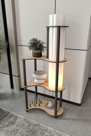 Estilo Dor Dekoratif Raflı Lambader